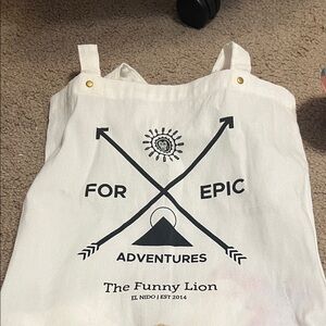 Kids' White Canvas Tote - For Epic Adventures